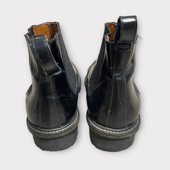 Creatures of Comfort Black Patent Leather Ankle Pull On Moto Boots - Picture 4 of 16